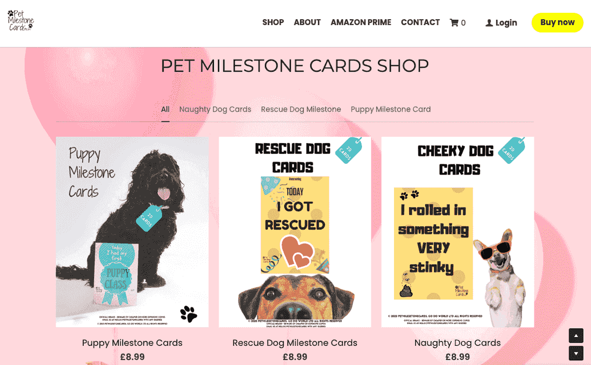 Cartões de marcos para animais de estimação Imagem do produto