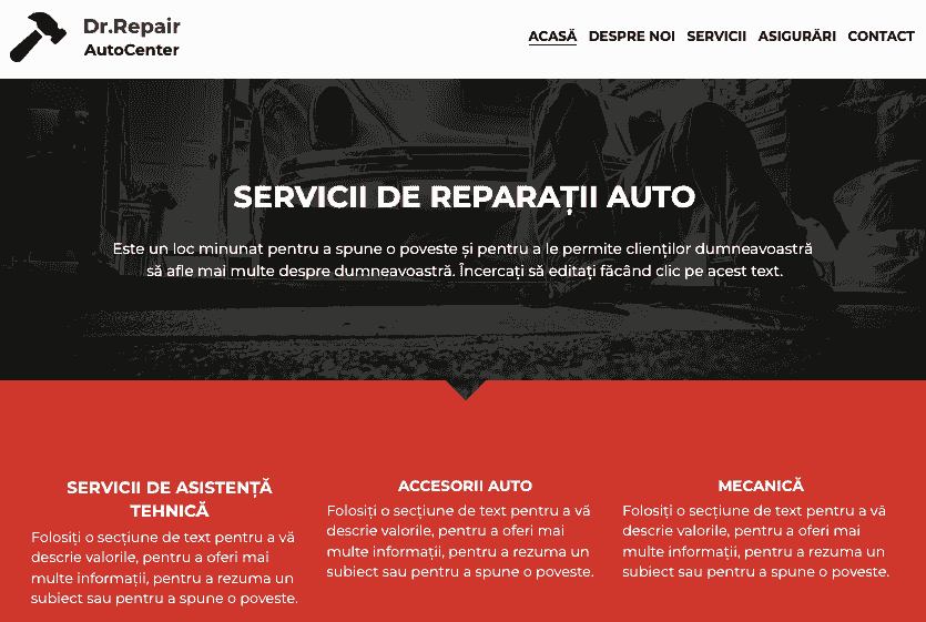Șablon de site Dr. Repair de la Strikingly