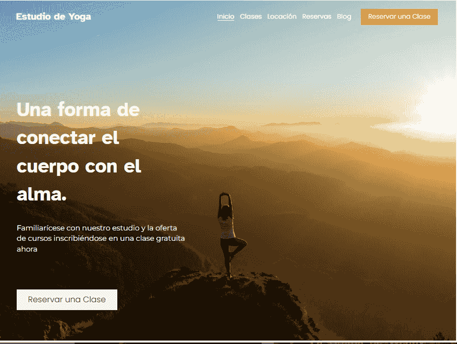 Plantilla de Yoga de Strikingly
