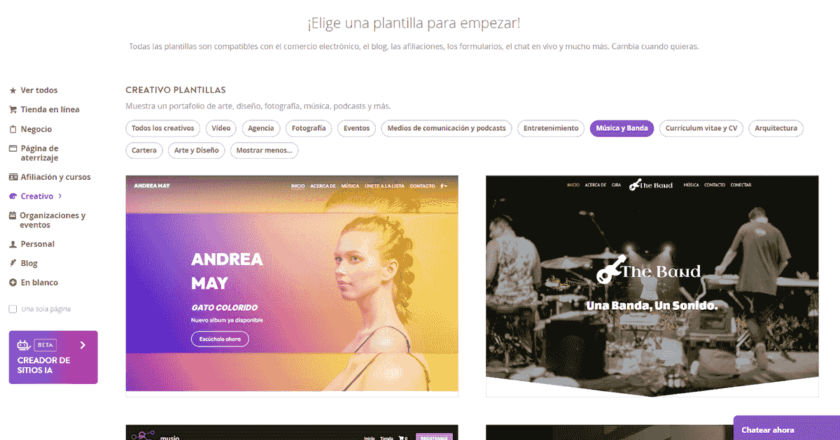 Crea una cuenta de Strikingly