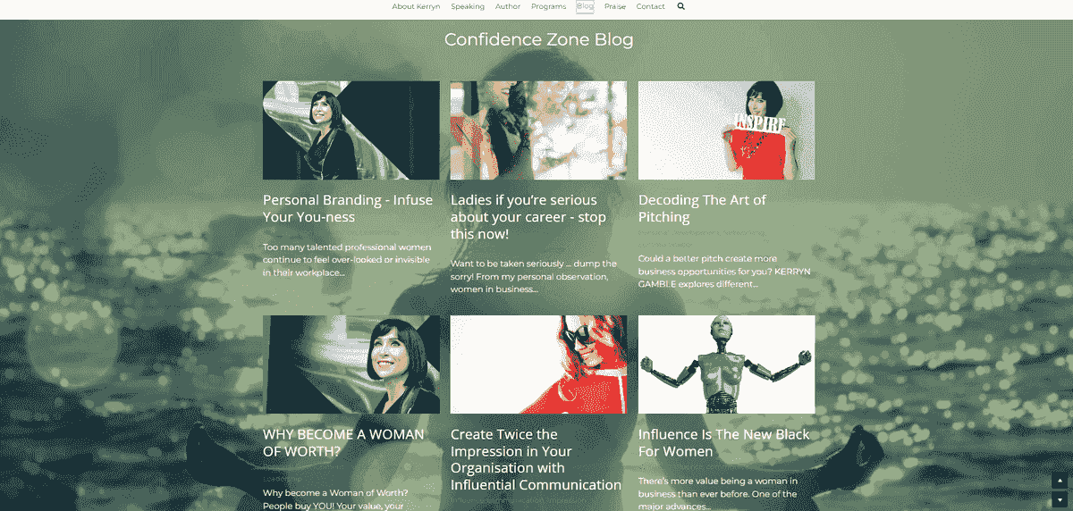 Przykłady projektów blogów, takie jak Kerryn
