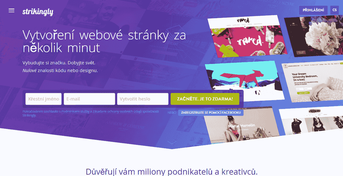 Překvapivě vstupní stránka