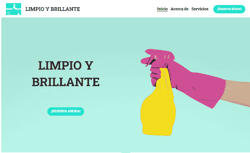 Plantilla Clean & Shine de Strikingly