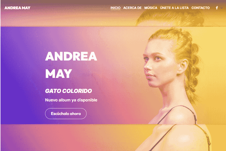 Plantilla de Andrea May de Strikingly