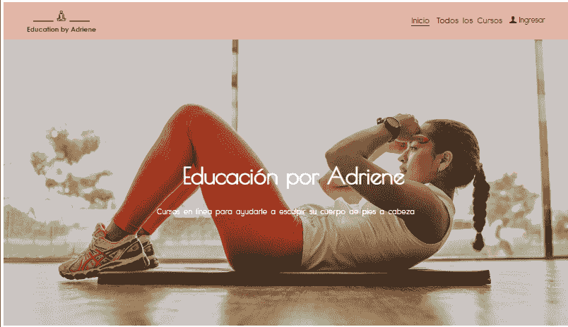 Plantilla de Adriene Fitness de Strikingly