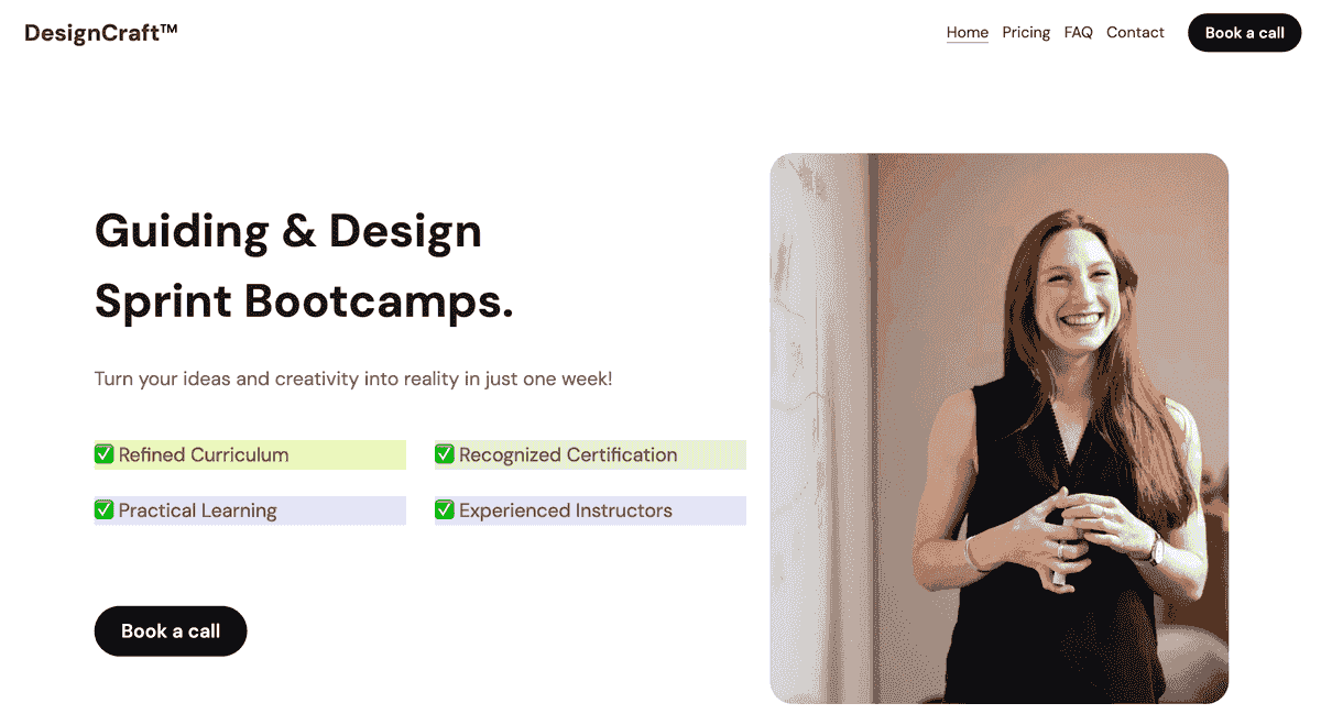 Plantilla DesignCraft de Strikingly