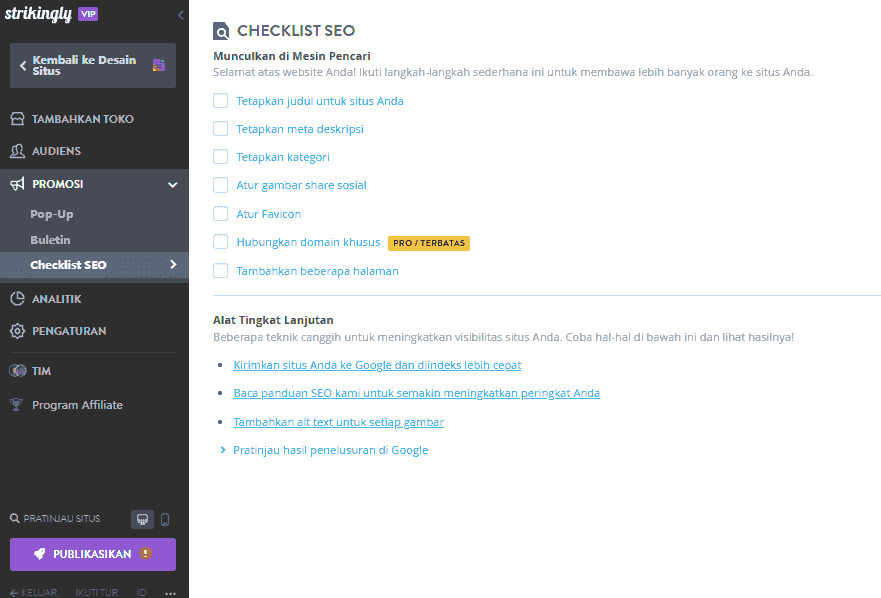 Mencolok - Daftar Periksa SEO
