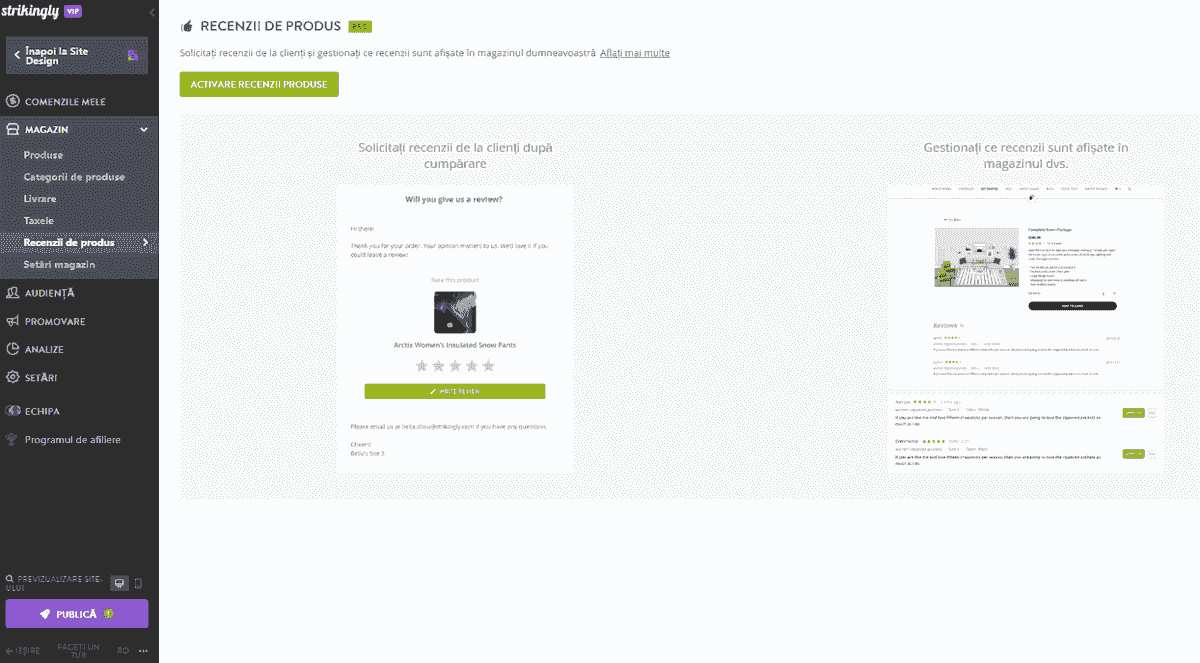 Adăugați feedback și recenzii ale clienților