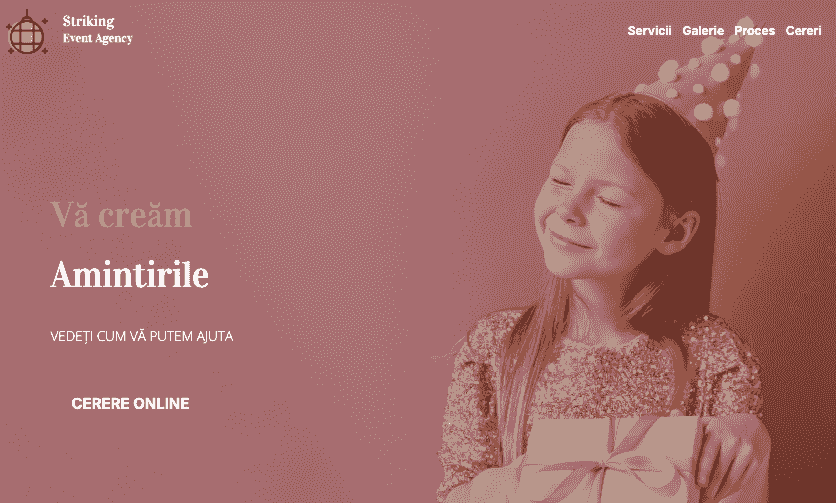 Șablon de site web pentru eveniment Strikingly de la Strikingly