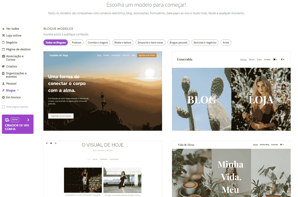 Modelos de blog impressionantes