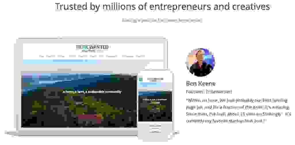 Webová stránka s mobilní aplikací Tribe Wanted