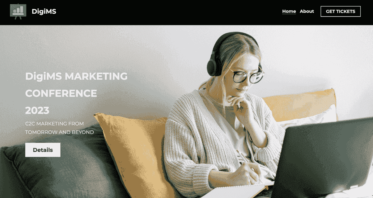 Plantilla DigiMS de Strikingly
