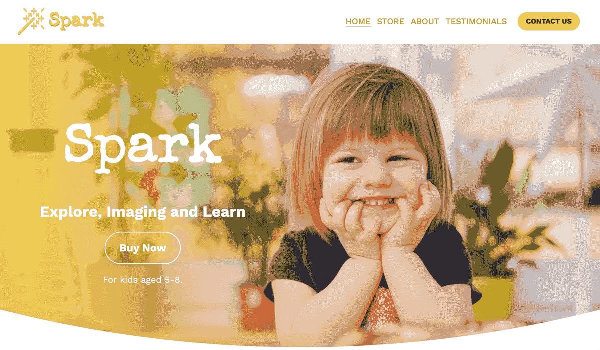 Plantilla Spark de Strikingly