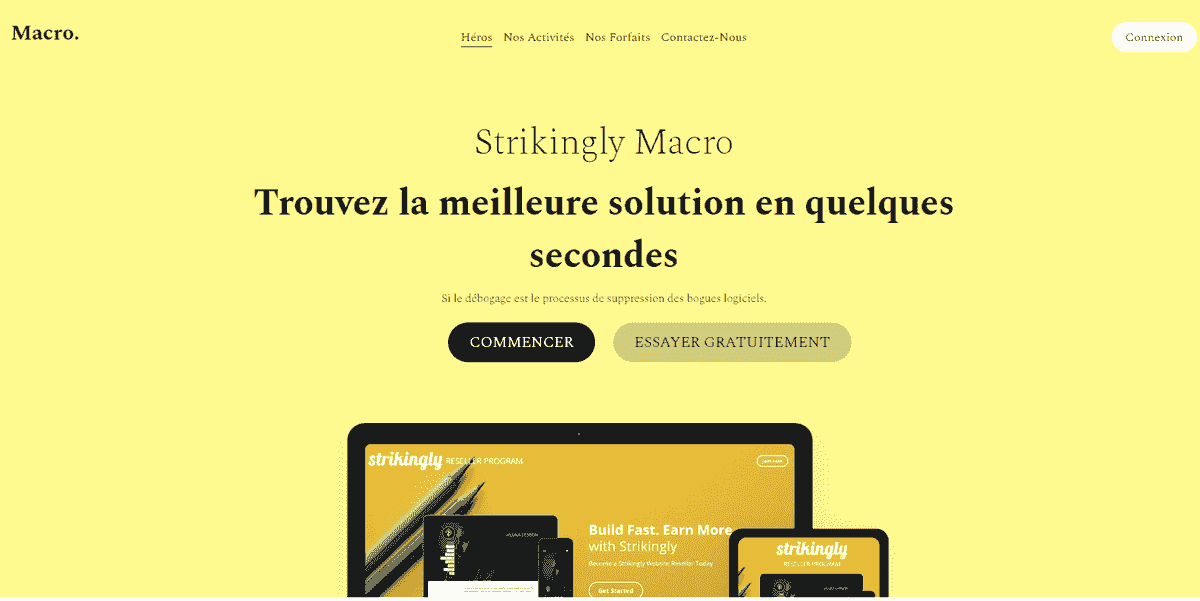 Pages de destination personnalisables