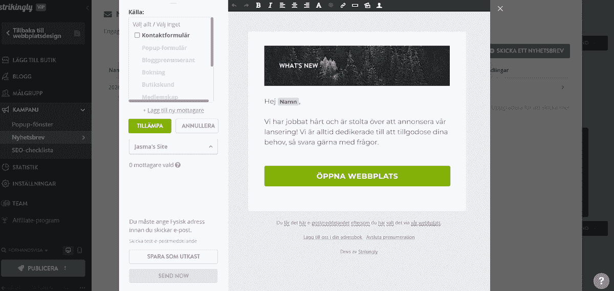 Hur man använder Strikingly för att testa emailkampanjer