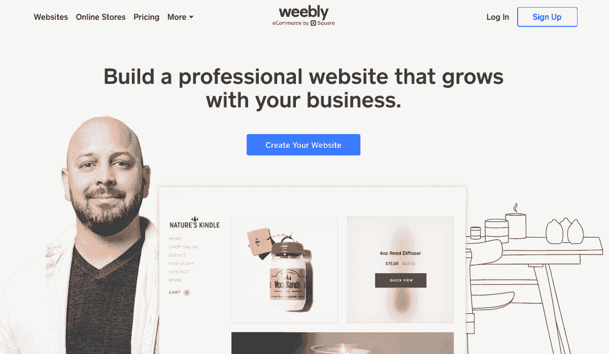 Vstupní stránka Weebly