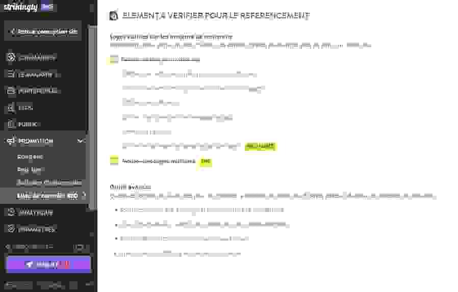 Astuces de Strikingly pour améliorer le référencement