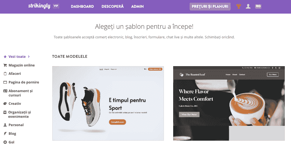 Șabloane personalizabile pentru publicitate online