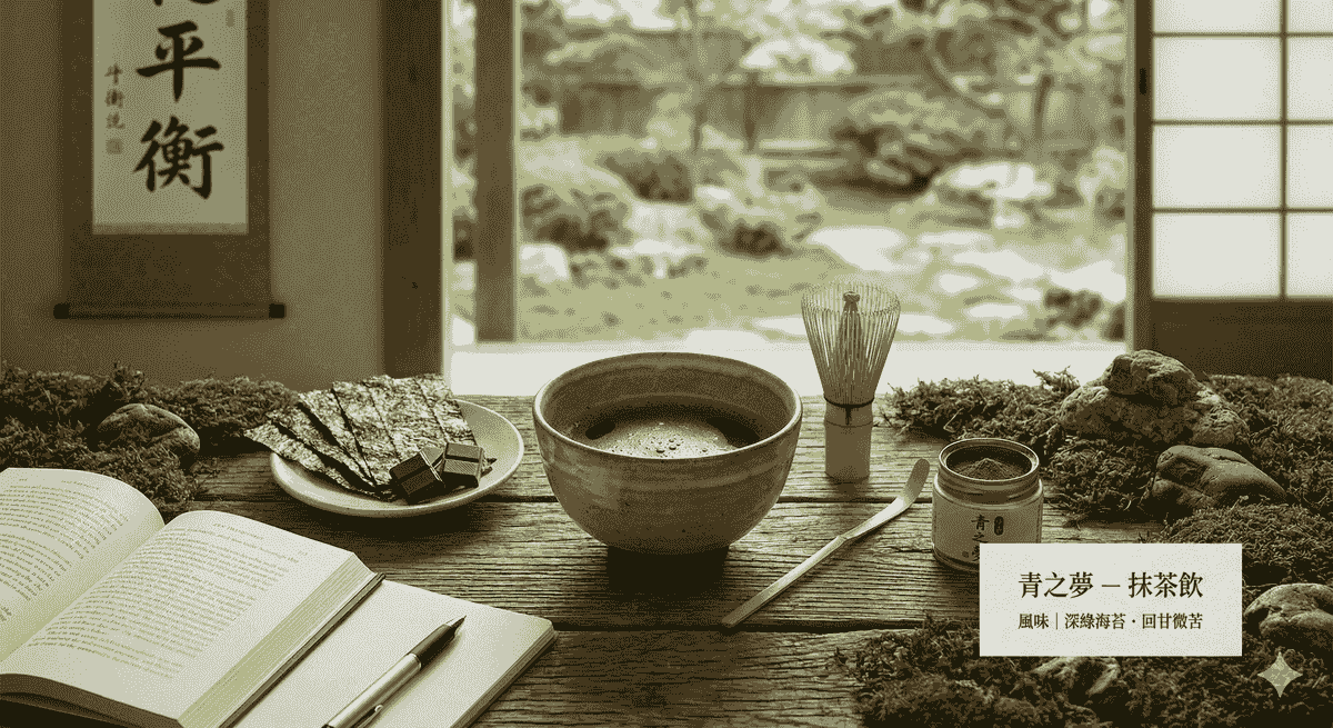 鏡咖啡 青之夢 - 日式抹茶風味飲品,帶有海苔香氣與回甘微苦。 鏡咖啡 青之夢 - 日式抹茶風味飲品,帶有海苔香氣與回甘微苦。