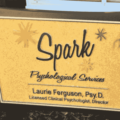 Office sign outside the building saying Spark Psychological Services Office sign outside the building saying Spark Psychological Services