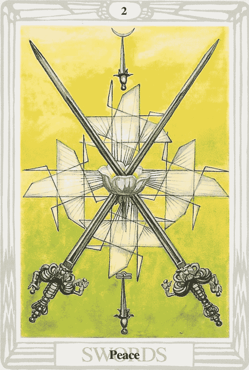 The Tarot Of Eli LLC Minor Arcana Thoth 2 Of Swords The Tarot Of Eli LLC Minor Arcana Thoth 2 Of Swords