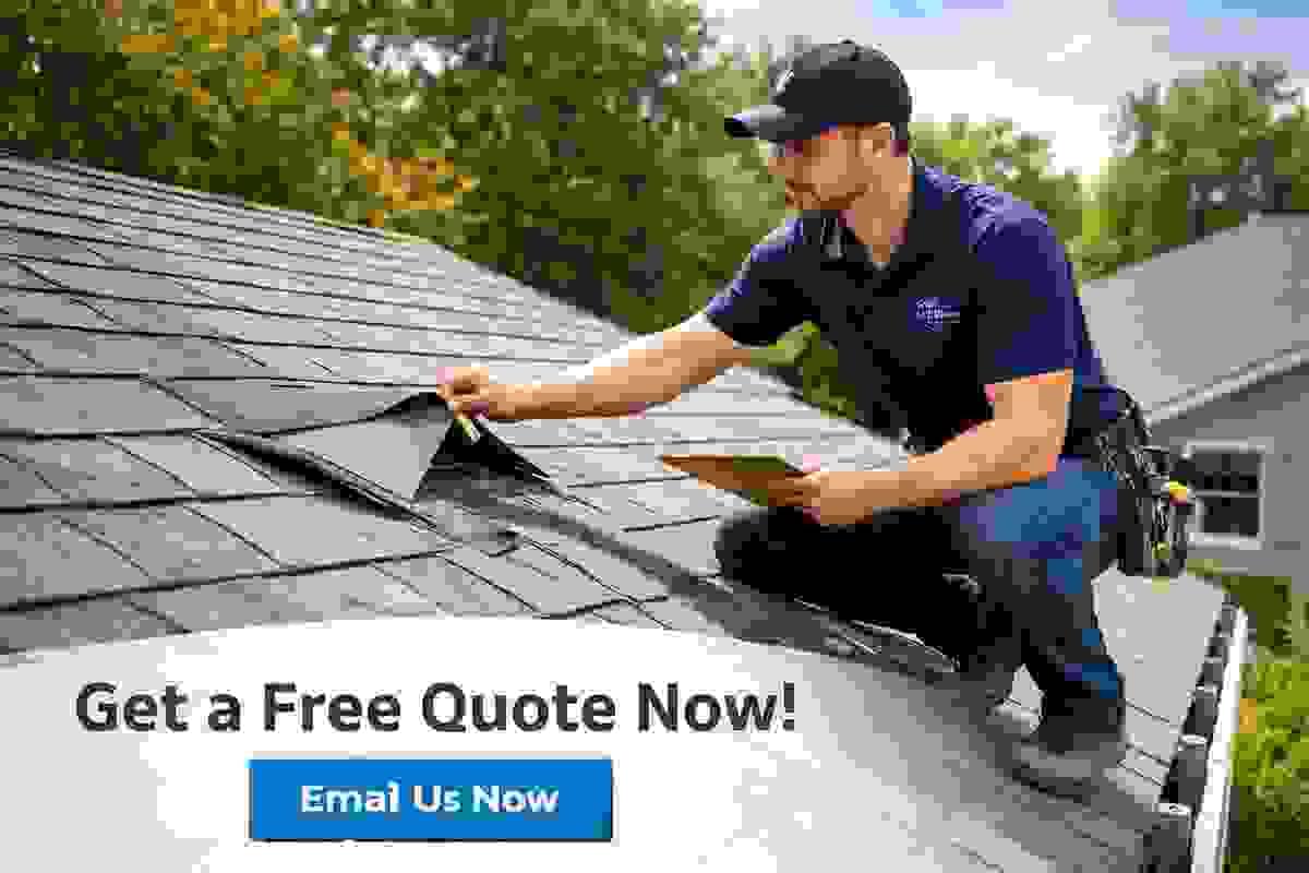 Roofing contractor inspecting damaged shingles and preparing a repair estimate on a residential roof in Austin,Texas Roofing contractor inspecting damaged shingles and preparing a repair estimate on a residential roof in Austin,Texas