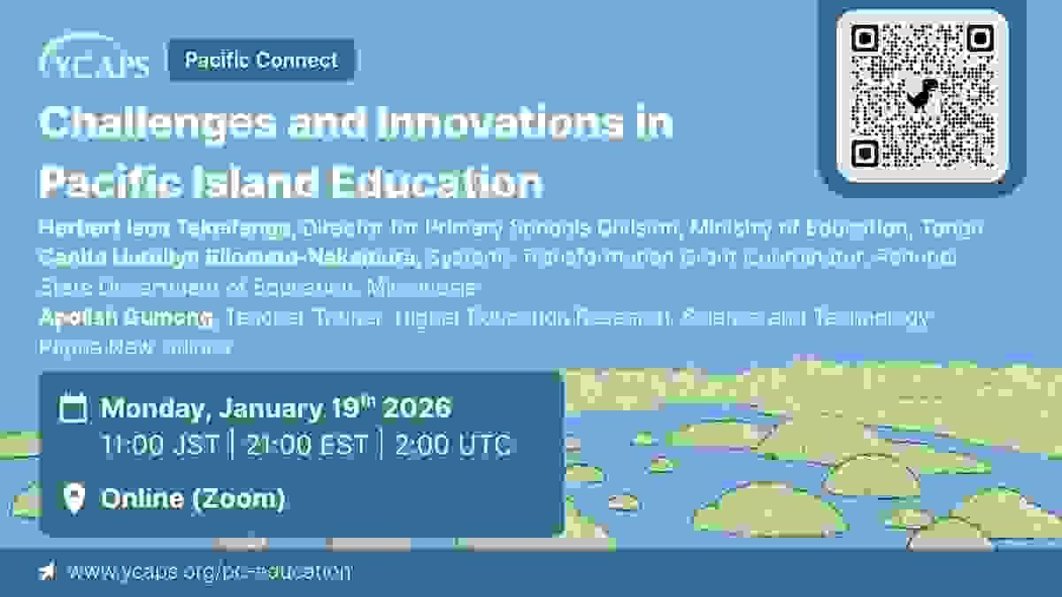 An event banner with information on the Pacific Connect (description of event in the text box to the right). It is on a pleasant blue background of sky and sea with some small lush rocky islands in the foreground. An event banner with information on the Pacific Connect (description of event in the text box to the right). It is on a pleasant blue background of sky and sea with some small lush rocky islands in the foreground.