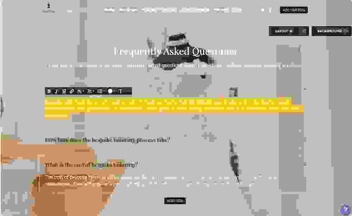 Gestalten Sie Ihre FAQ-Seite mit Strikingly