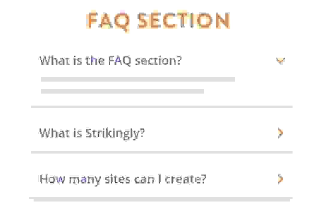 Gestalten Sie Ihre FAQ-Seite mit Strikingly