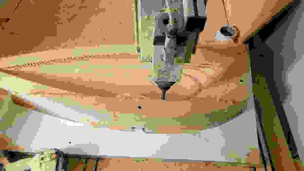 CNC Shaping a large foam sculpture with our foam milling CNC CNC Shaping a large foam sculpture with our foam milling CNC