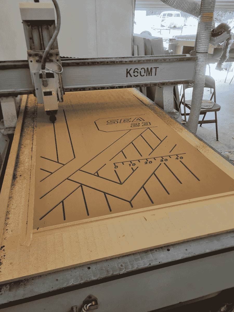 EVA Boat Floowing Being cut on a Sunshine Coast CNC EVA Boat Floowing Being cut on a Sunshine Coast CNC