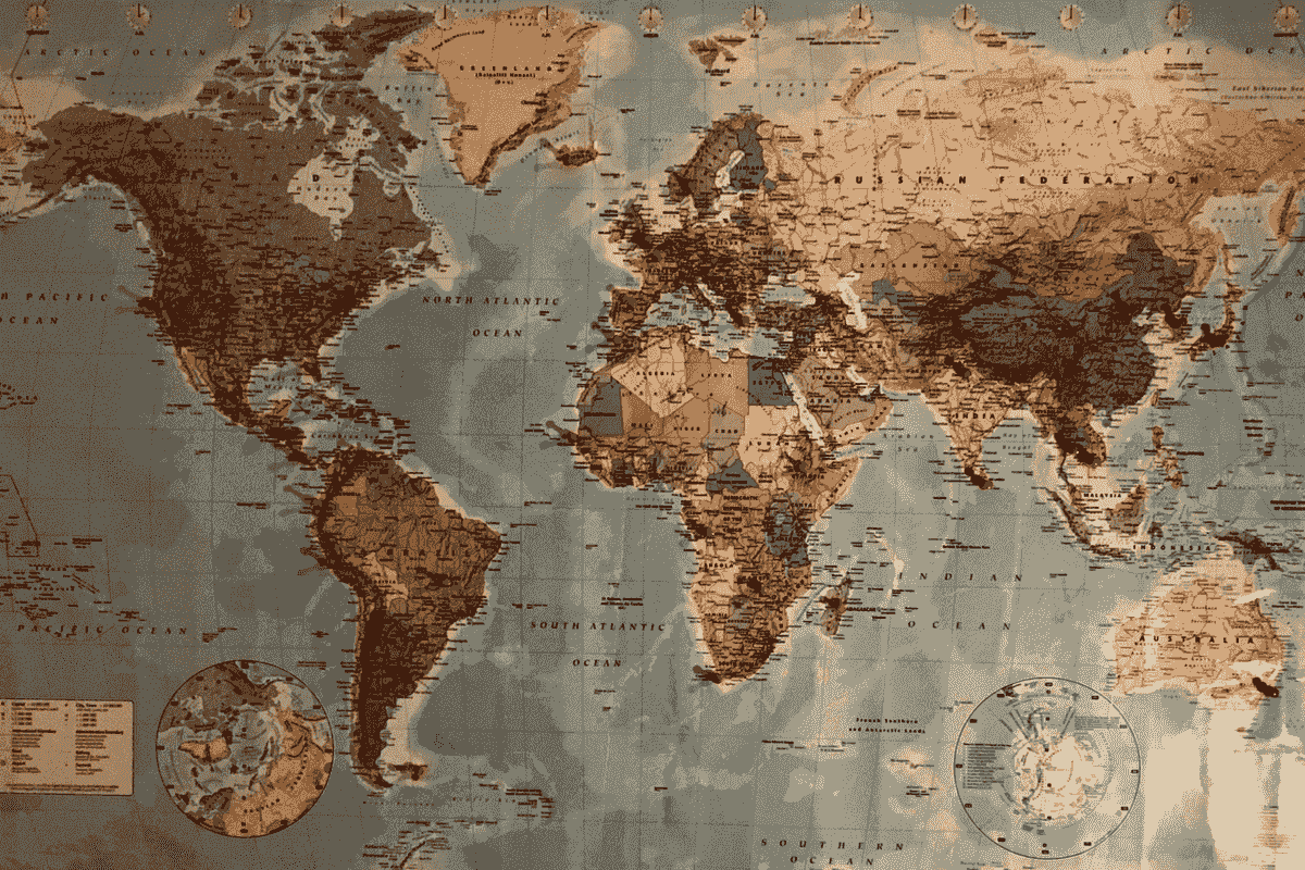 Global trade routes map illustrating connections for low cost country sourcing
