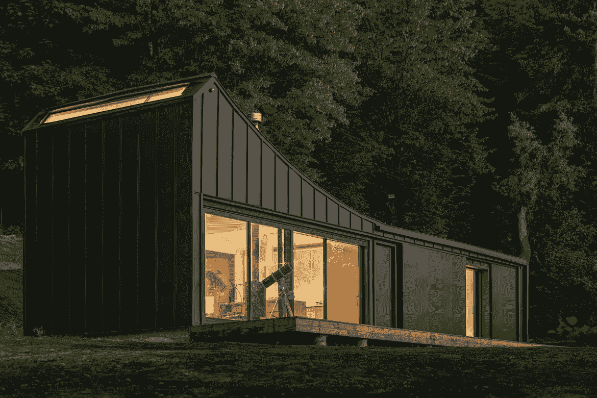 Modern prefab modular homes exterior with sustainable materials