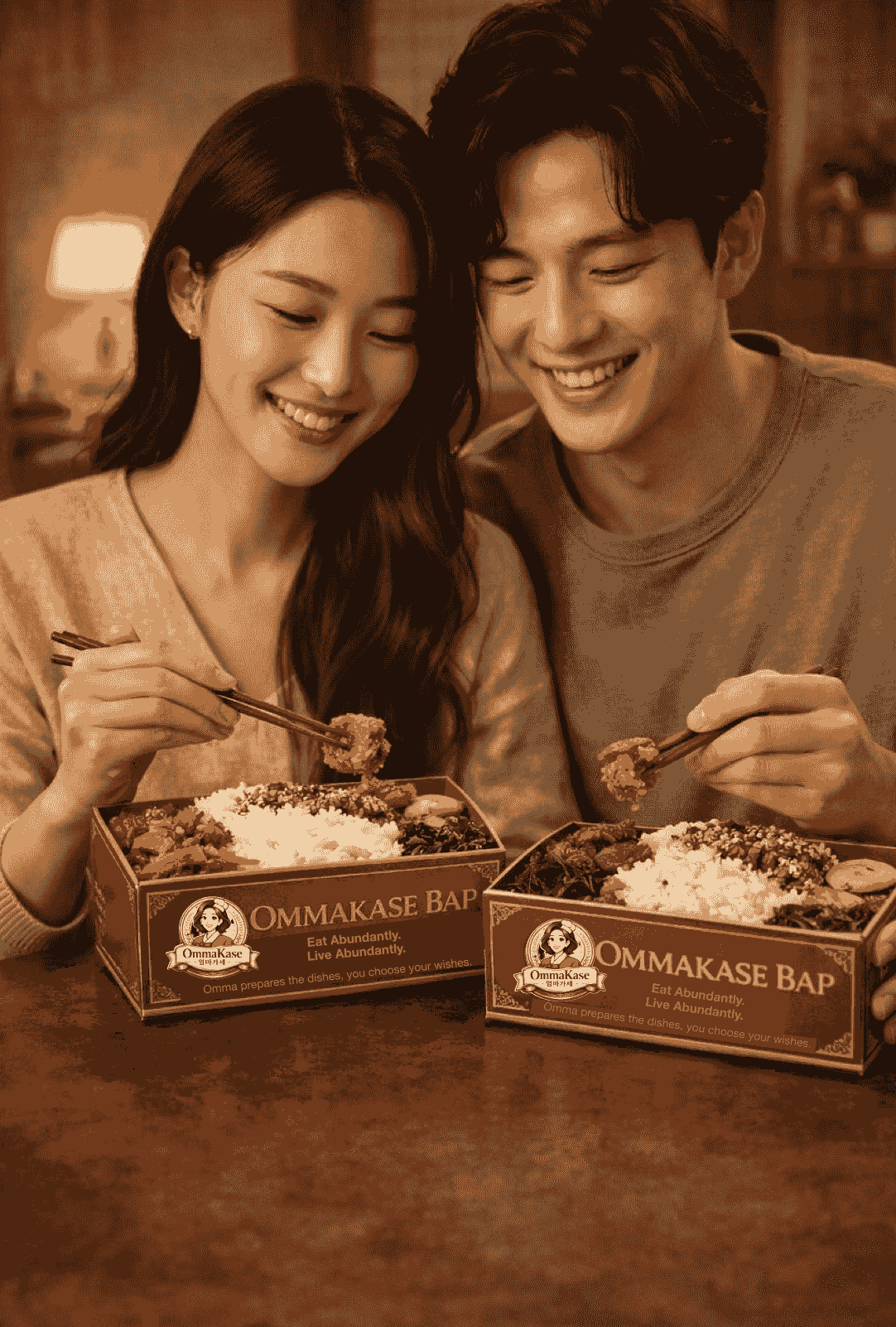 — Minji Park “The variety of dishes at OmmaKase reminds me of home-cooked meals. Each bite is a delightful journey through Korean flavors.” Discover why our guests love the OmmaKase experience OmmaKase is a Korean rice box concept where a wide spread of dishes is prepared for you, and you choose what you feel like eating — just like how a mother cooks at home.
It is presented with the elegance of a Korean royal kitchen, blending warmth, abundance, and refined beauty into a comforting yet elevated dining experience. — Minji Park “The variety of dishes at OmmaKase reminds me of home-cooked meals. Each bite is a delightful journey through Korean flavors.” Discover why our guests love the OmmaKase experience OmmaKase is a Korean rice box concept where a wide spread of dishes is prepared for you, and you choose what you feel like eating — just like how a mother cooks at home.
It is presented with the elegance of a Korean royal kitchen, blending warmth, abundance, and refined beauty into a comforting yet elevated dining experience.