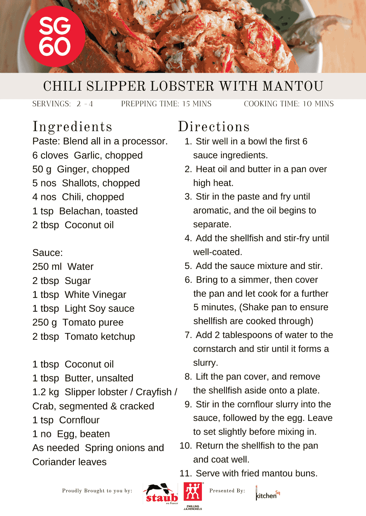 Chilli Crab, Chilli Lobster