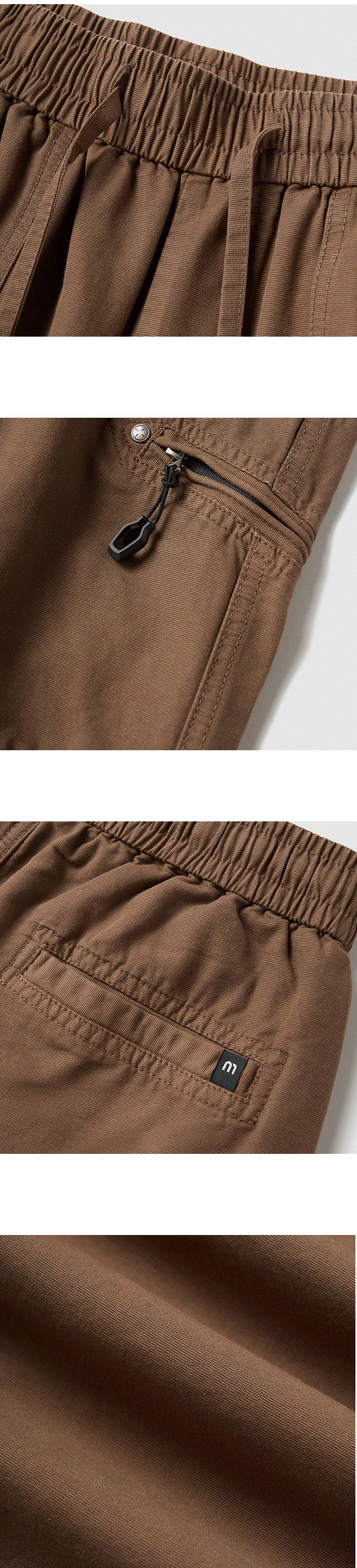 日系側拉鍊工裝 純棉微鬆束腳長褲 [SBP-1197]