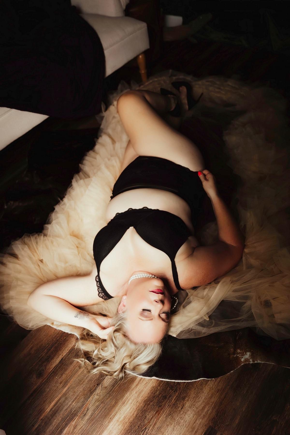 Black lingerie boudoir