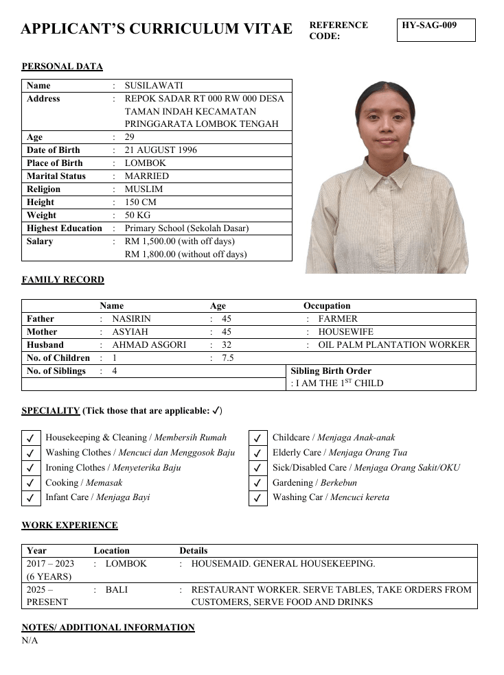 Susilawati (HY-SAG-007)