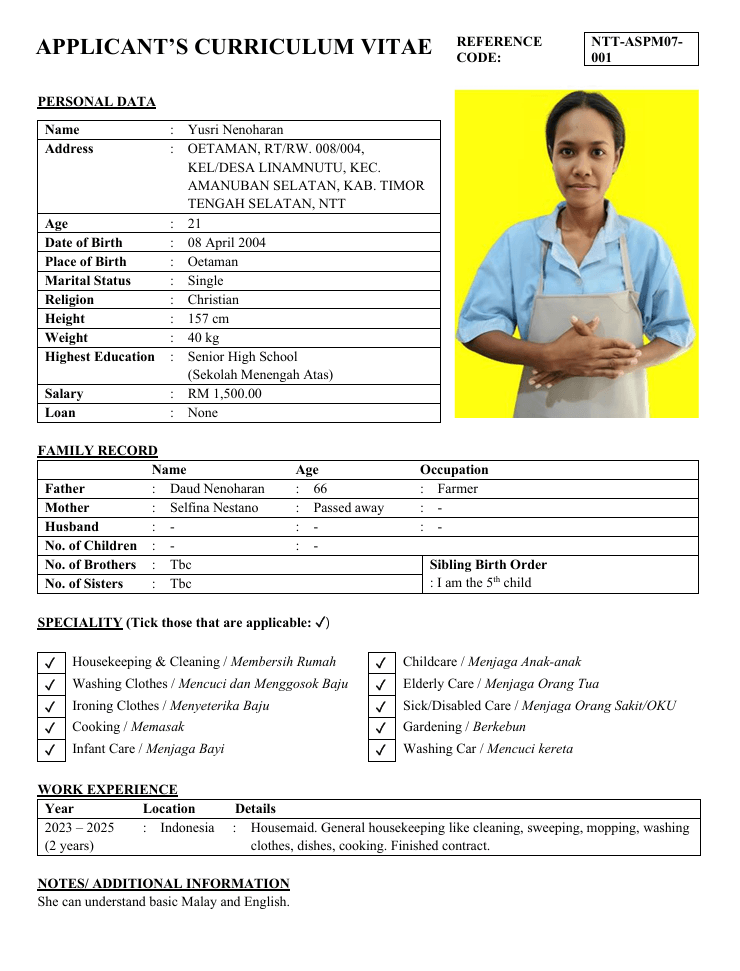 Yusri Nenoharan NTT-ASPM07-001