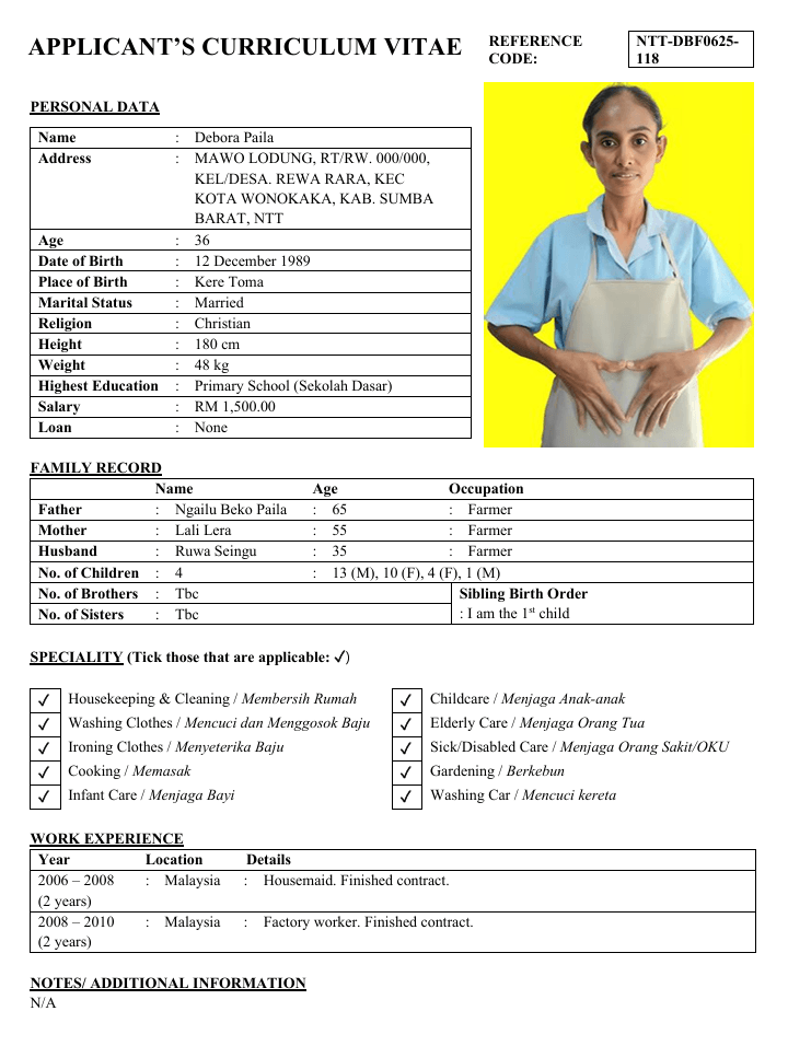 Debora Paila NTT-DBF0625-118