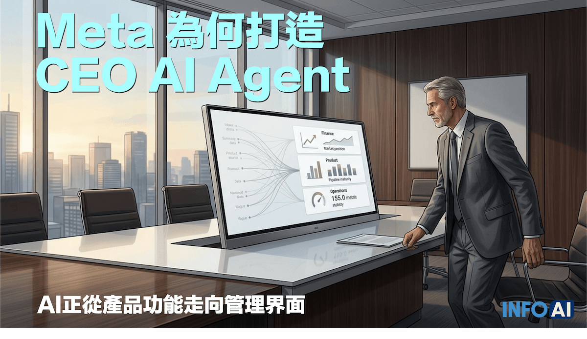 InfoAI | Meta 打造 CEO AI Agent，不代表 AI 正在接管CEO，而是高階主管的資訊入口、責任鏈與管理界面，可能開始被重新設計。