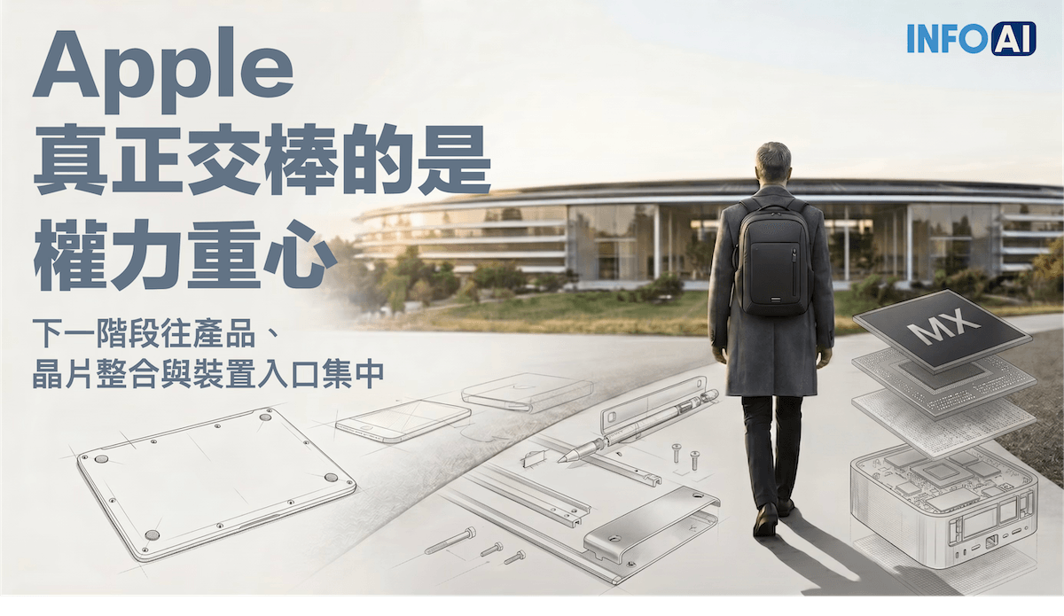 InfoAI | Apple 宣佈 John Ternus 接任執行長、Johny Srouji 升任首席硬體主管。