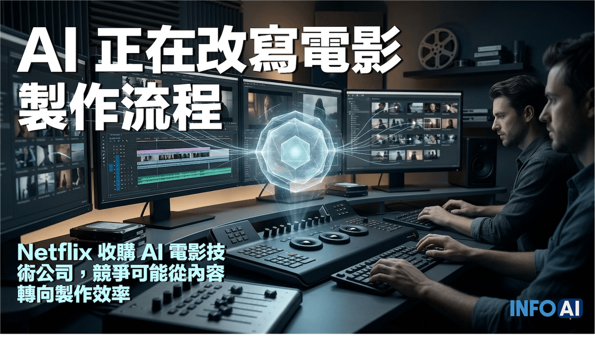InfoAI | AI 正在進入電影製作流程，而不只是生成內容。Netflix 收購 Ben Affleck 創辦的 InterPositive，顯示影視產業的競爭正從內容推薦延伸到製作效率。