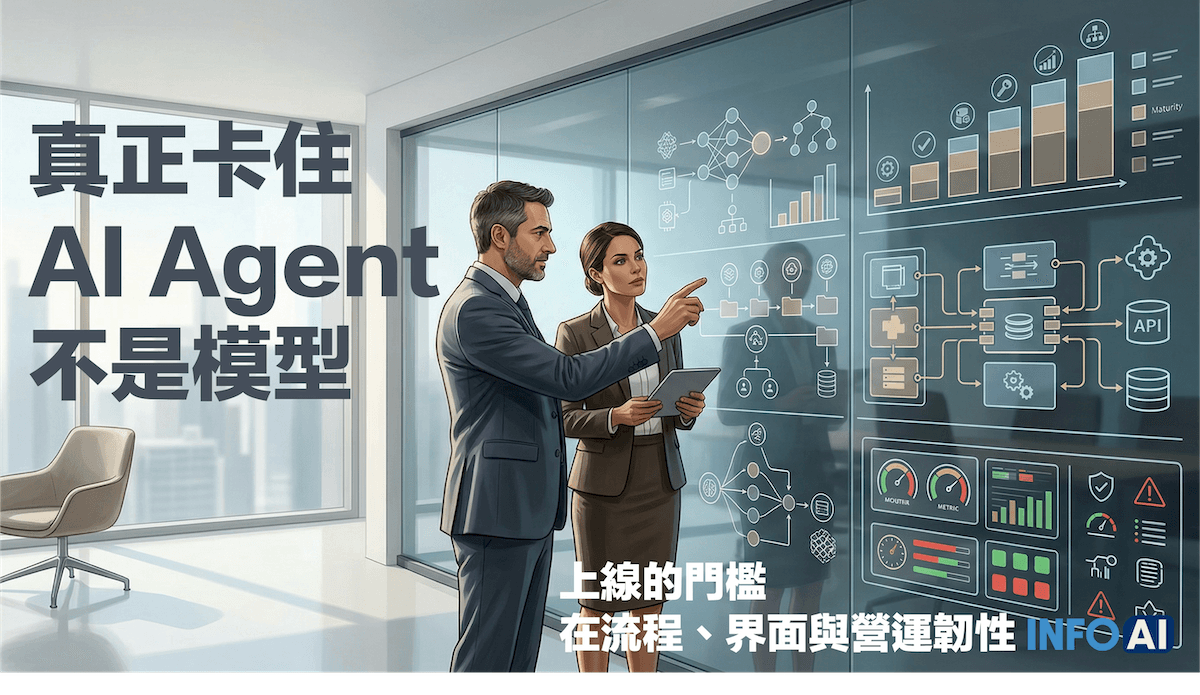 InfoAI | AI Agent 為何常卡在 PoC、上不了正式運作環境？真正門檻往往不在模型能力，而在流程成熟度、界面結構化、狀態保存與可觀測性不足。