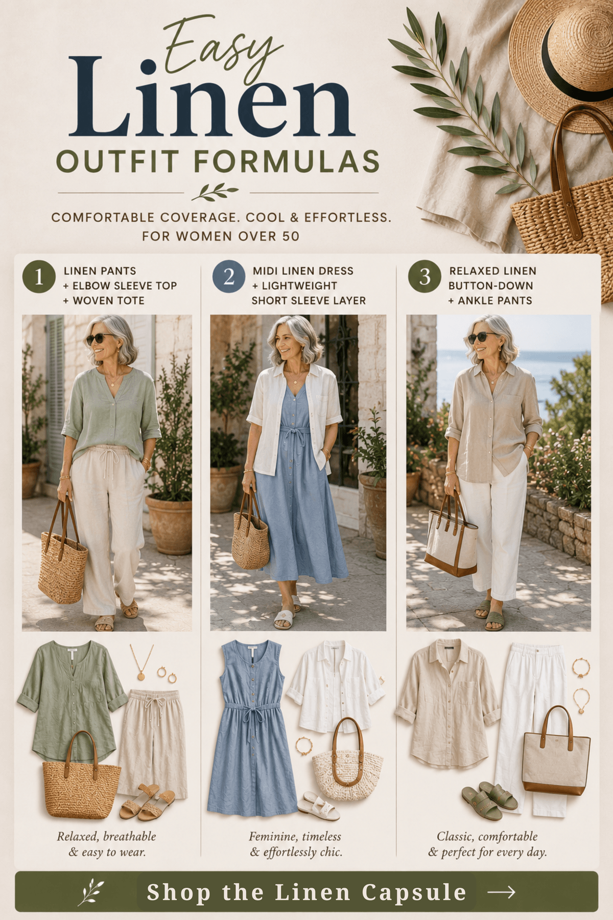 Three Easy Linen Outfits Formula for Women