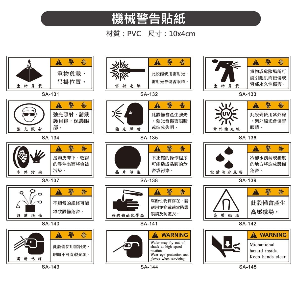 機械危險貼紙、機械危險牌