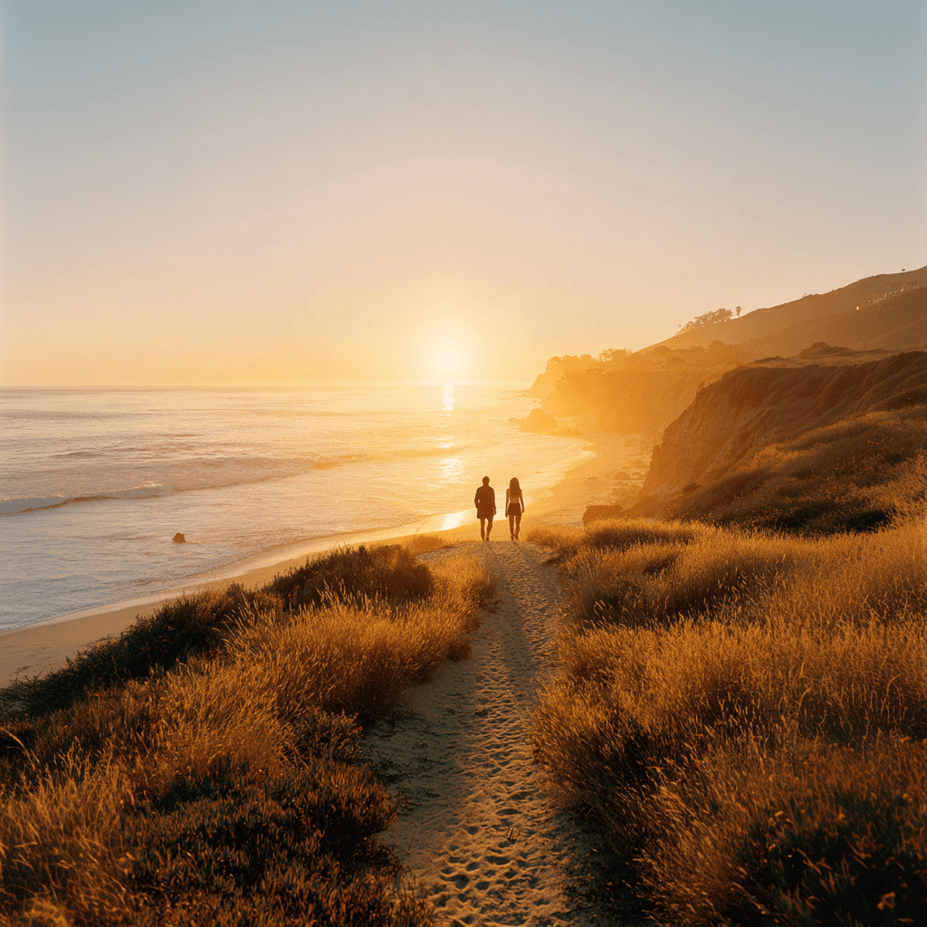 Two people walking together at sunrise symbolizing partnership and shared burnout recovery journey. Two people walking together at sunrise symbolizing partnership and shared burnout recovery journey.