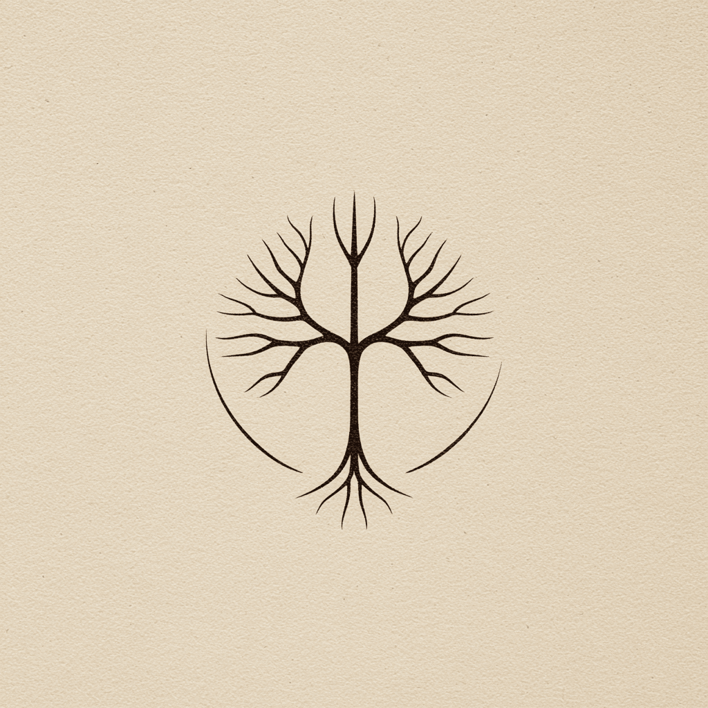 Minimalist line icon representing nervous system balance and the biological roots of burnout
