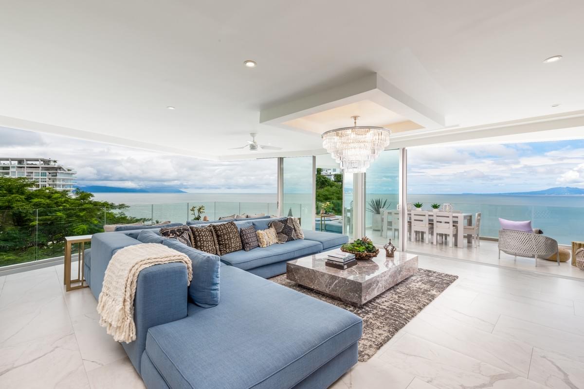 Ocean-view terrace at private wellness retreat residence. Ocean-view terrace at private wellness retreat residence.