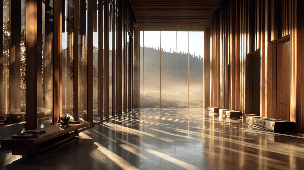 Minimalist architectural light and shadow representing regenerative recovery.